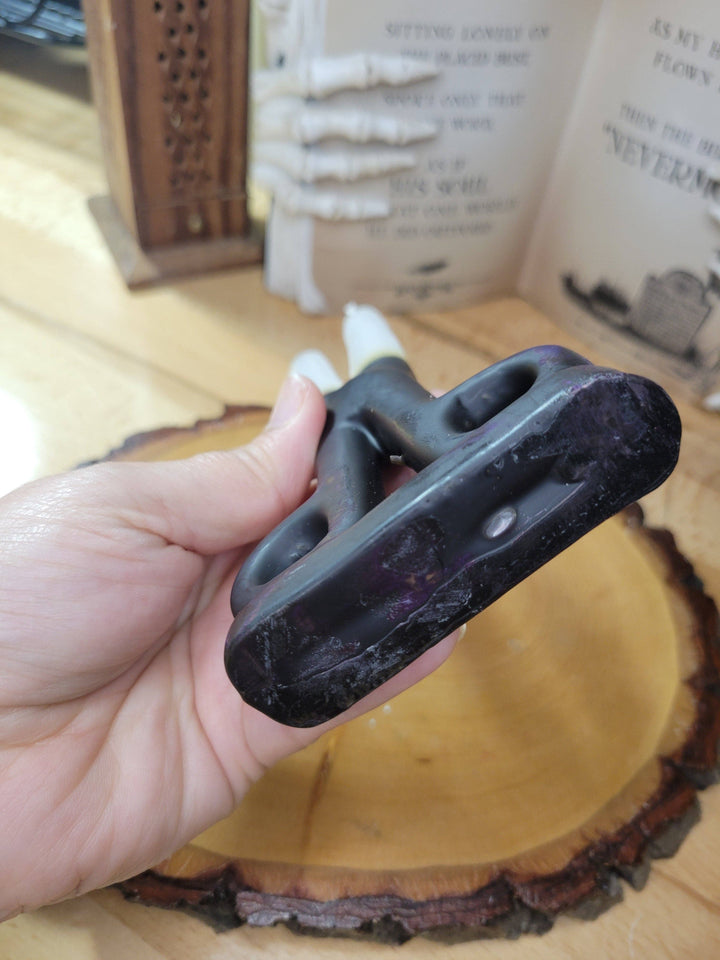 White & Black  Scissors shape candle- Cord cutting
